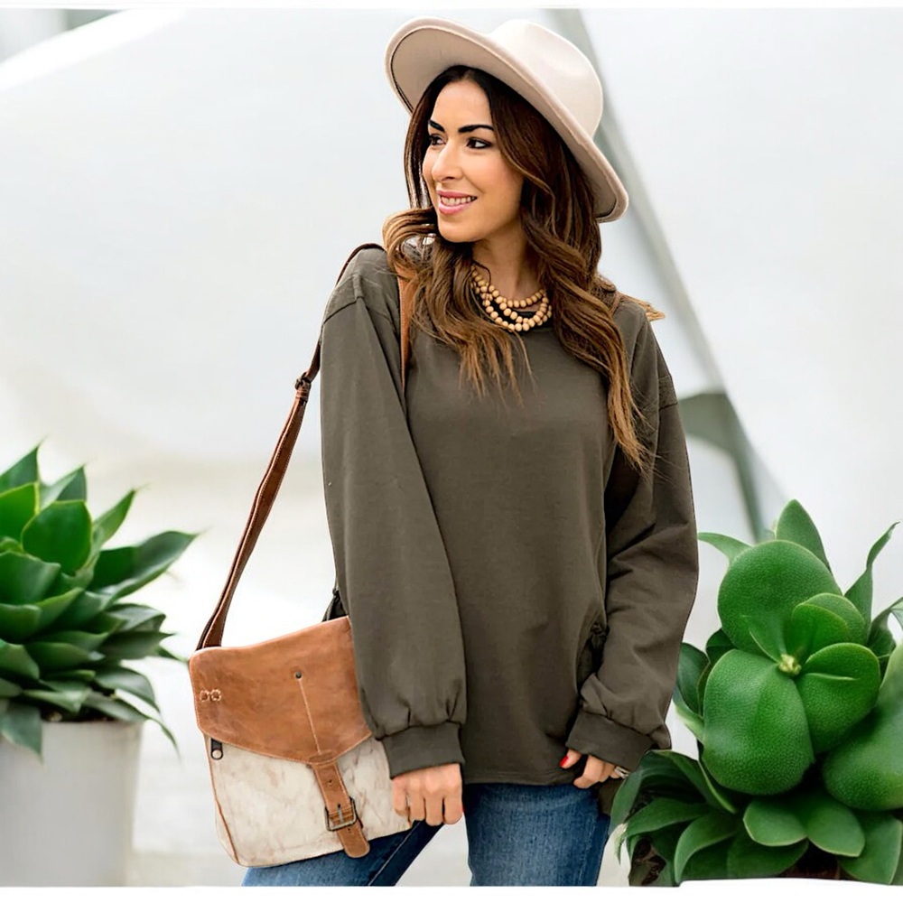 Uniqlo Women’s Green Twill Long Sleeve Top - Picture 2 of 16